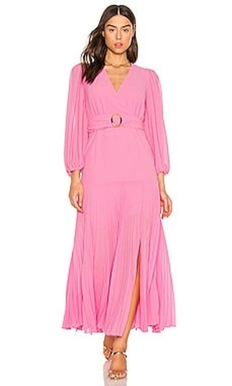 Bardot Daytona Garden Maxi Dress Vintage Pink Long Sleeve S